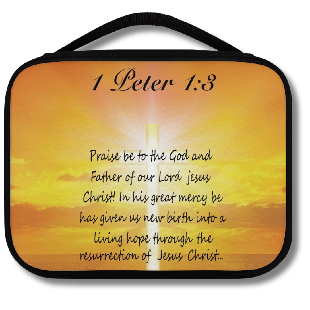 Living Hope Resurrection Glory Scenic Scripture Bible Carry Bag with faith artwork