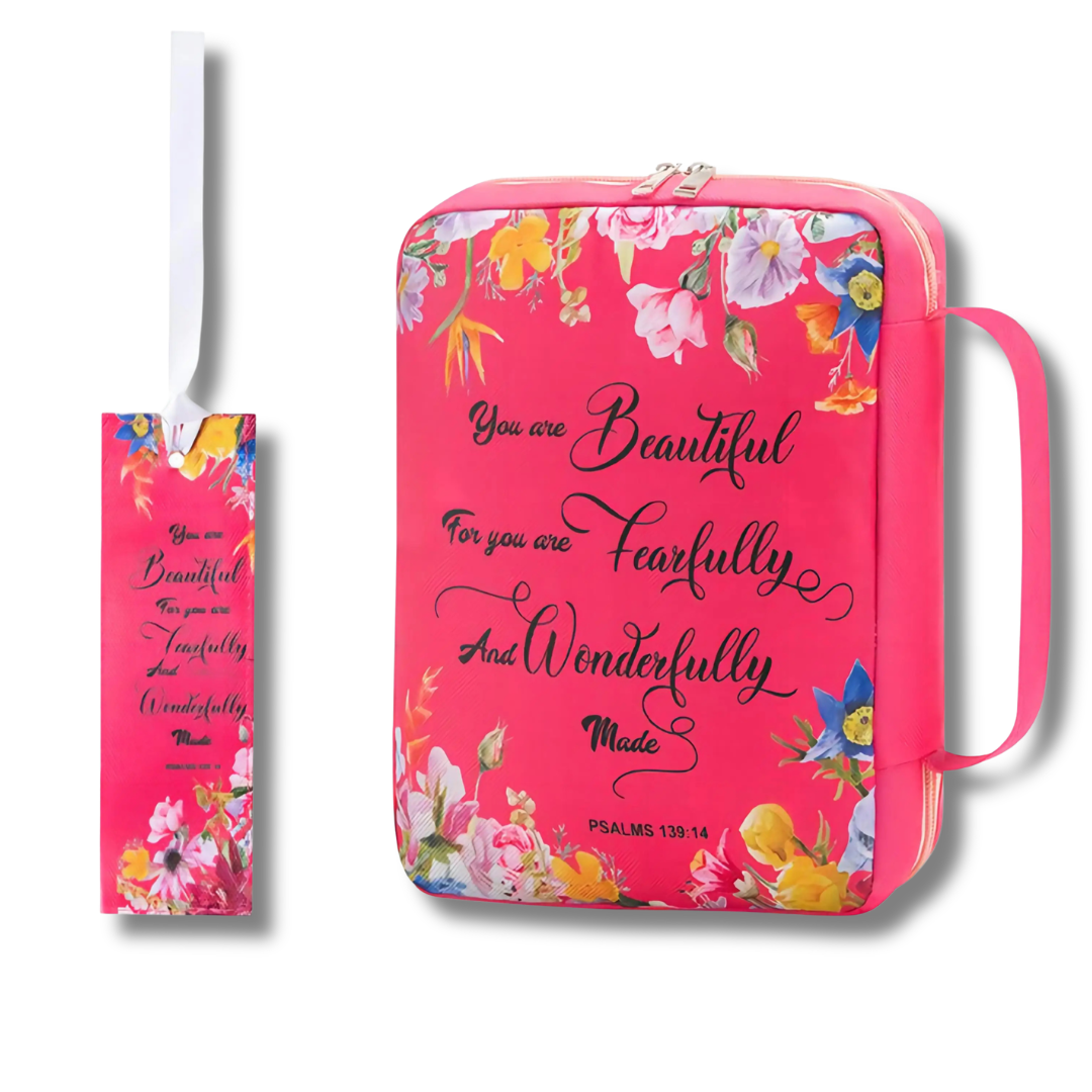 Pink Blush Rose Grace in Bloom Bible carry bag