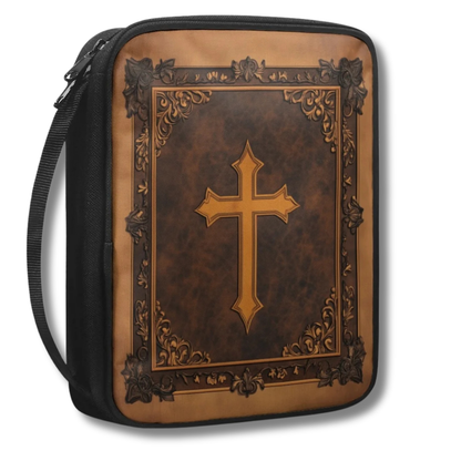 Carried by Faith – Personalized Cross Print Bible Carry Bag